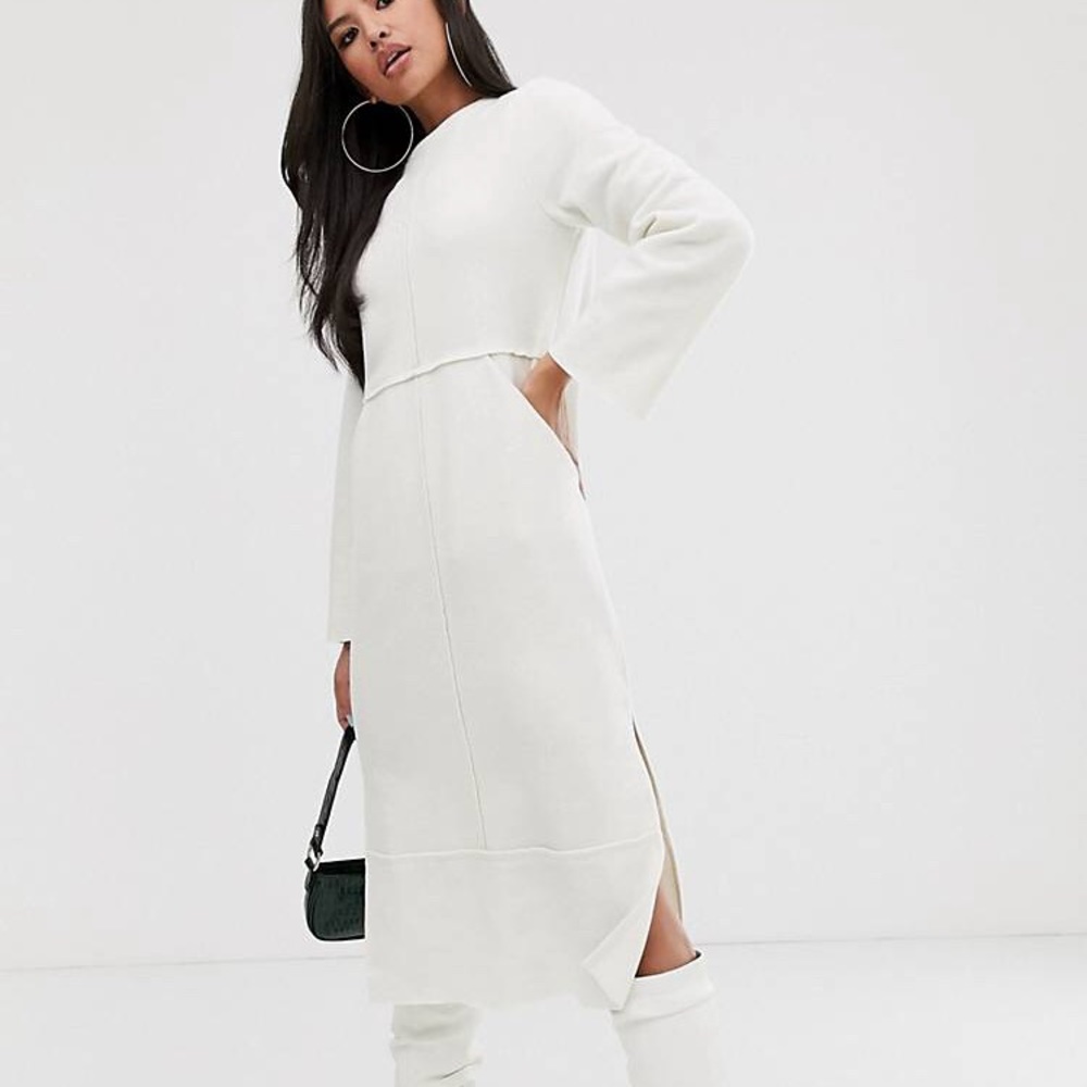 White Long Sleeve Mini Dress